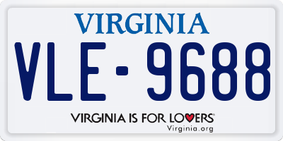 VA license plate VLE9688