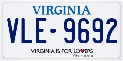 VA license plate VLE9692