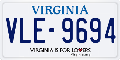 VA license plate VLE9694
