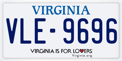 VA license plate VLE9696