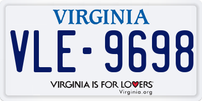 VA license plate VLE9698