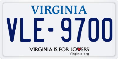 VA license plate VLE9700