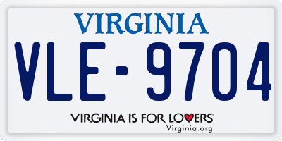 VA license plate VLE9704