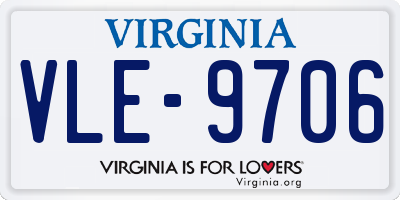 VA license plate VLE9706