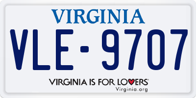 VA license plate VLE9707