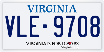 VA license plate VLE9708
