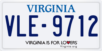 VA license plate VLE9712