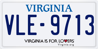 VA license plate VLE9713