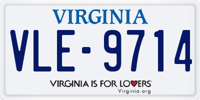 VA license plate VLE9714