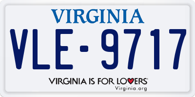 VA license plate VLE9717