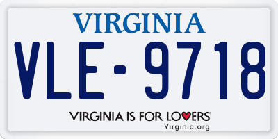 VA license plate VLE9718