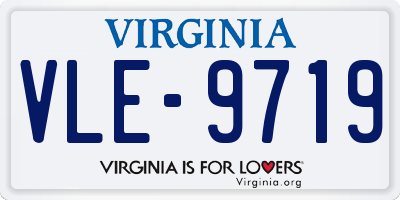 VA license plate VLE9719