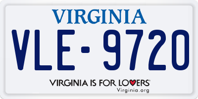 VA license plate VLE9720