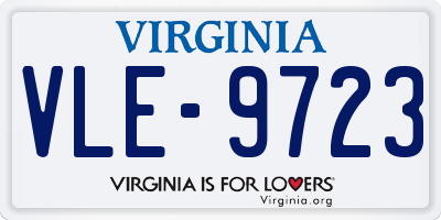 VA license plate VLE9723