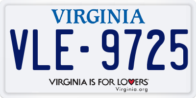 VA license plate VLE9725