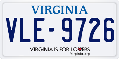 VA license plate VLE9726