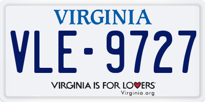 VA license plate VLE9727