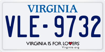VA license plate VLE9732