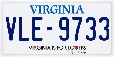VA license plate VLE9733