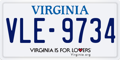 VA license plate VLE9734