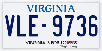 VA license plate VLE9736
