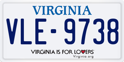 VA license plate VLE9738