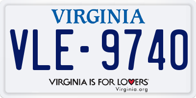 VA license plate VLE9740
