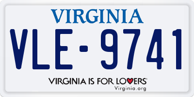VA license plate VLE9741