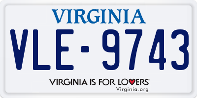 VA license plate VLE9743