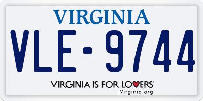 VA license plate VLE9744