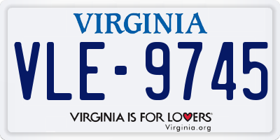 VA license plate VLE9745