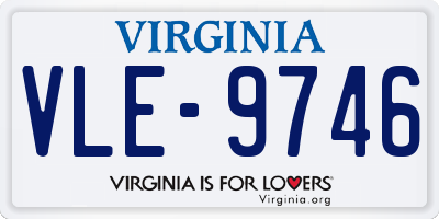 VA license plate VLE9746