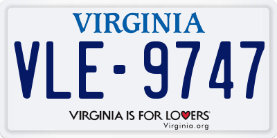 VA license plate VLE9747