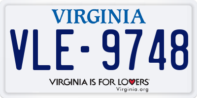 VA license plate VLE9748