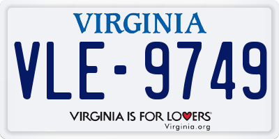 VA license plate VLE9749