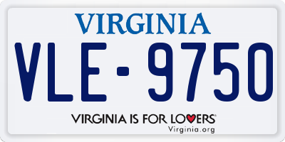 VA license plate VLE9750