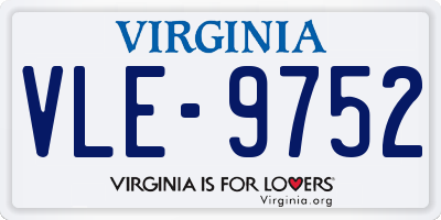 VA license plate VLE9752