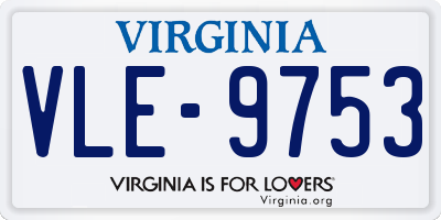 VA license plate VLE9753