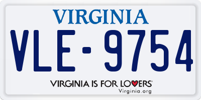 VA license plate VLE9754