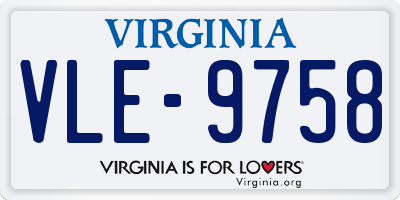 VA license plate VLE9758
