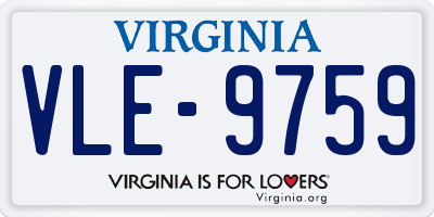 VA license plate VLE9759