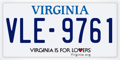 VA license plate VLE9761