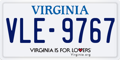 VA license plate VLE9767