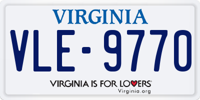 VA license plate VLE9770