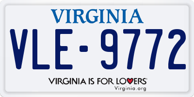 VA license plate VLE9772