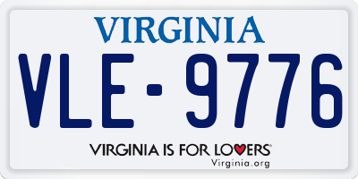 VA license plate VLE9776