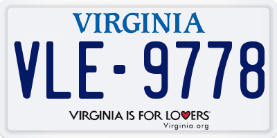 VA license plate VLE9778