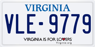 VA license plate VLE9779