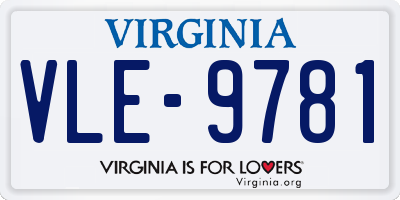 VA license plate VLE9781