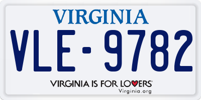 VA license plate VLE9782